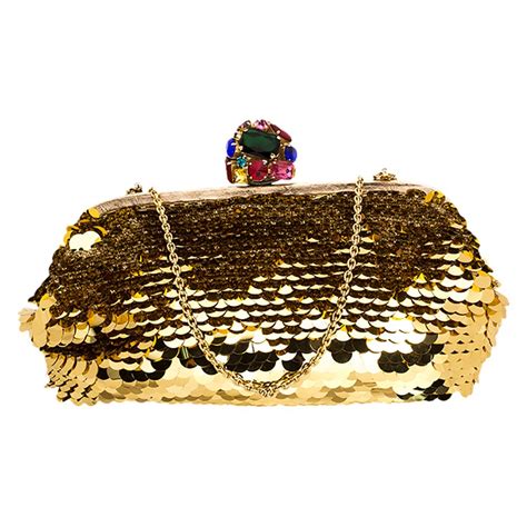 dolce gabbana gold clutch|Dolce&Gabbana Gold Clutches Women's Handbags .